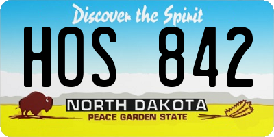 ND license plate HOS842
