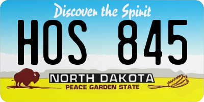 ND license plate HOS845