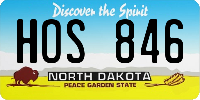 ND license plate HOS846