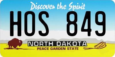 ND license plate HOS849