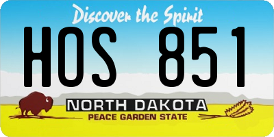 ND license plate HOS851