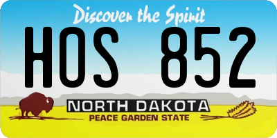 ND license plate HOS852