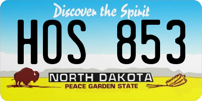 ND license plate HOS853