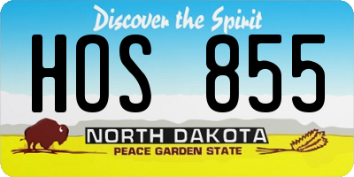 ND license plate HOS855