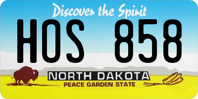 ND license plate HOS858
