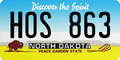 ND license plate HOS863