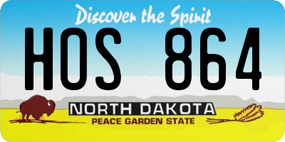 ND license plate HOS864