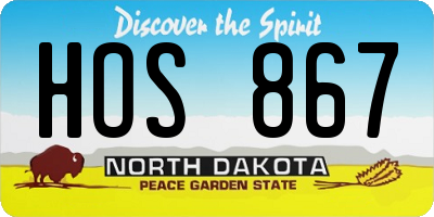 ND license plate HOS867