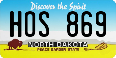 ND license plate HOS869