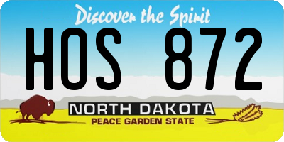 ND license plate HOS872