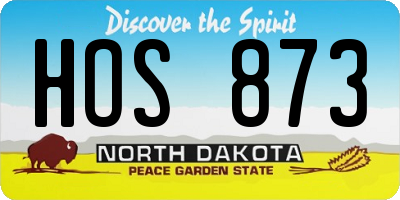 ND license plate HOS873
