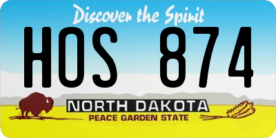 ND license plate HOS874