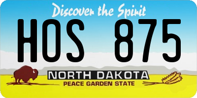 ND license plate HOS875
