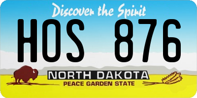 ND license plate HOS876