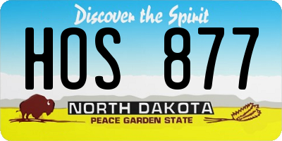 ND license plate HOS877