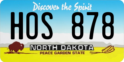 ND license plate HOS878