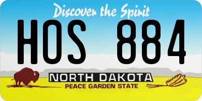ND license plate HOS884
