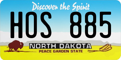 ND license plate HOS885
