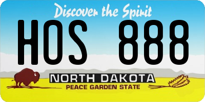 ND license plate HOS888