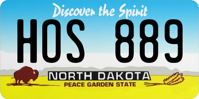 ND license plate HOS889