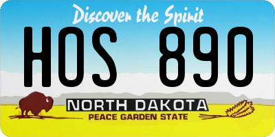 ND license plate HOS890