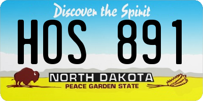 ND license plate HOS891