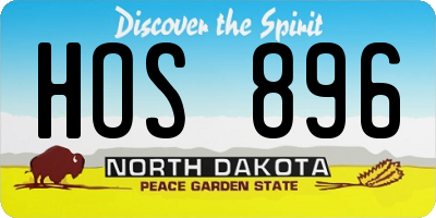 ND license plate HOS896