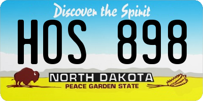 ND license plate HOS898