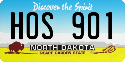 ND license plate HOS901