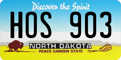 ND license plate HOS903