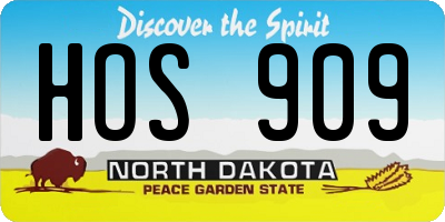 ND license plate HOS909