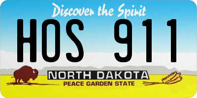 ND license plate HOS911