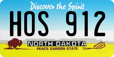 ND license plate HOS912