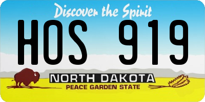 ND license plate HOS919