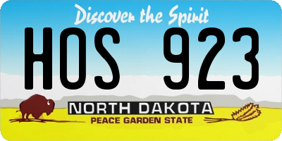 ND license plate HOS923