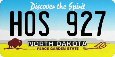 ND license plate HOS927