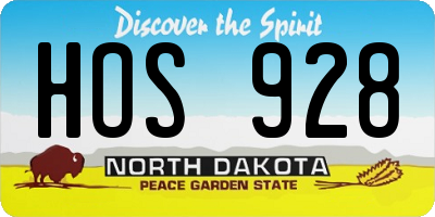 ND license plate HOS928