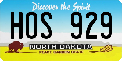 ND license plate HOS929