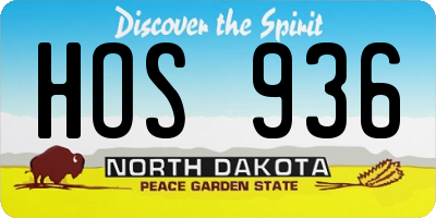 ND license plate HOS936