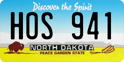 ND license plate HOS941