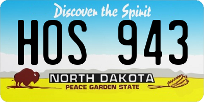 ND license plate HOS943