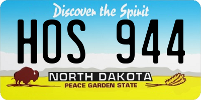 ND license plate HOS944