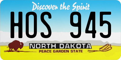 ND license plate HOS945