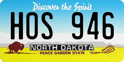 ND license plate HOS946