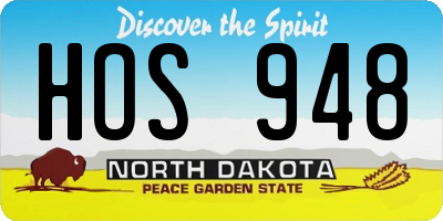 ND license plate HOS948