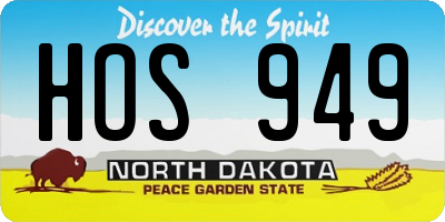 ND license plate HOS949
