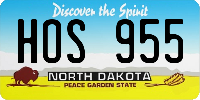 ND license plate HOS955