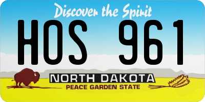 ND license plate HOS961
