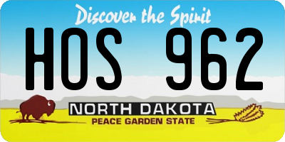 ND license plate HOS962