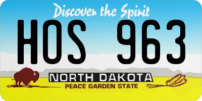 ND license plate HOS963